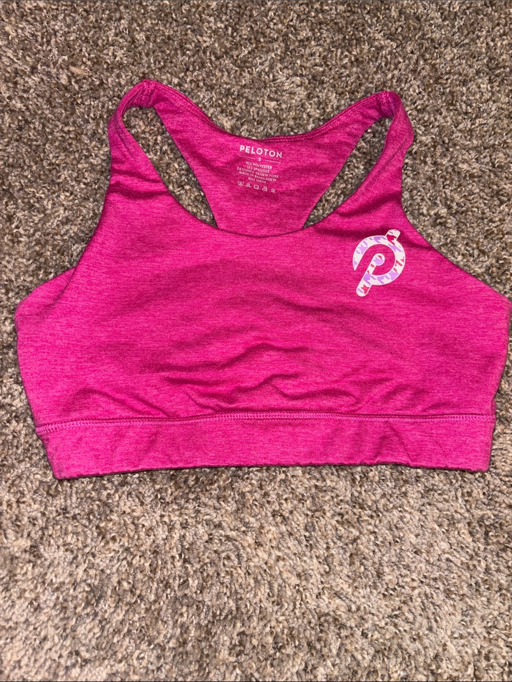 Peloton Hot Pink High Neck Racerback Sports Bra